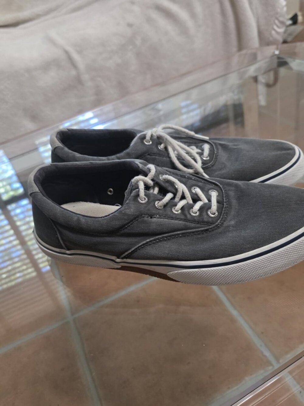 Sperry STS23579 Men's Gray Canvas Sneakers Size 13